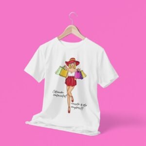 Chica fanática compras.