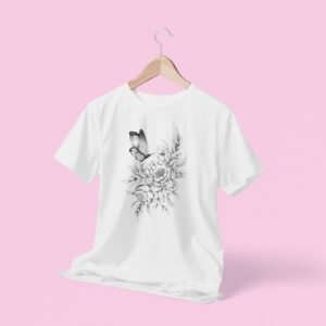 Floral butterfly tattoo.