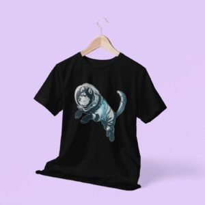 Perro husky astronauta.